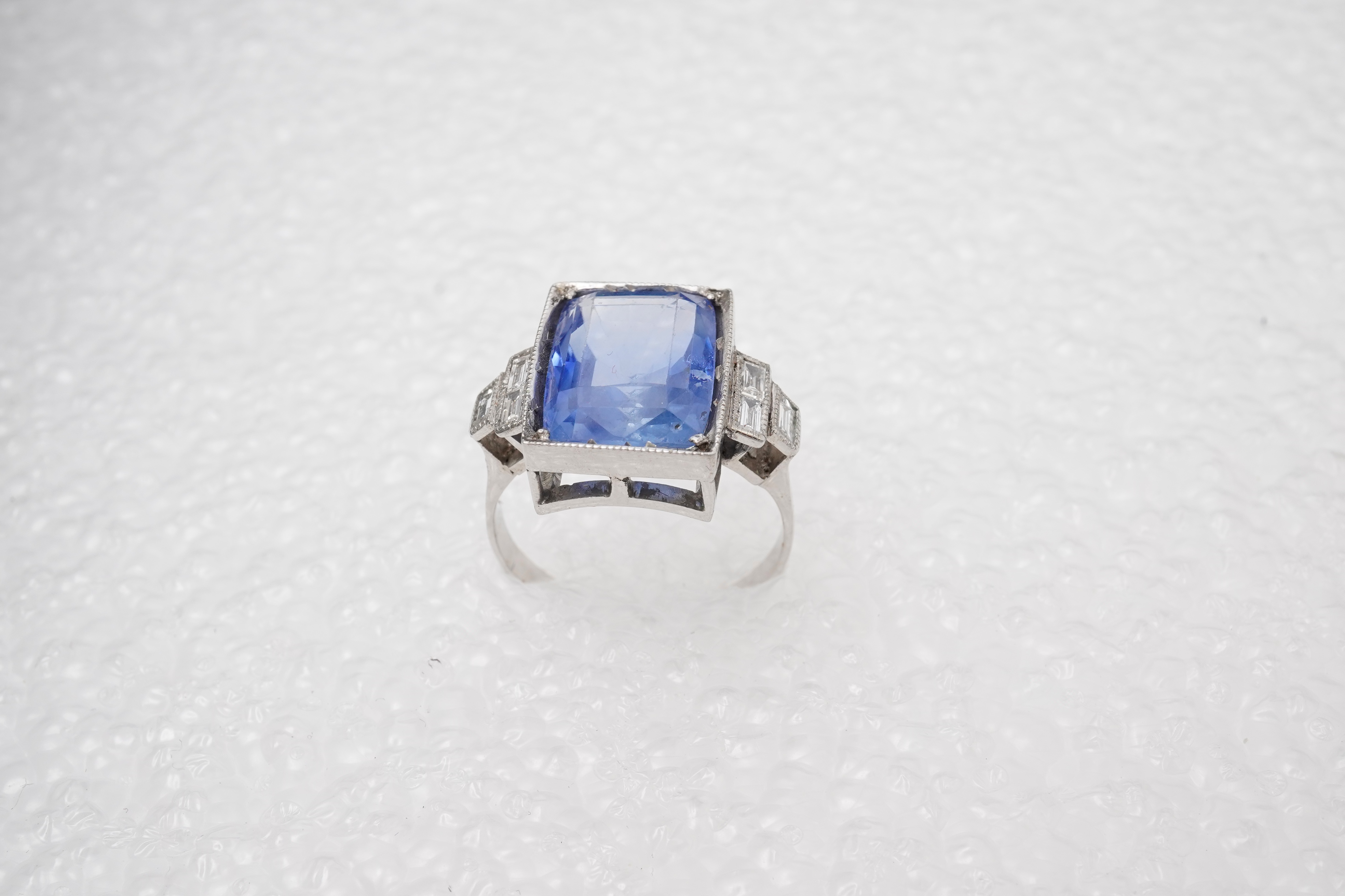 A sapphire and diamond ring
